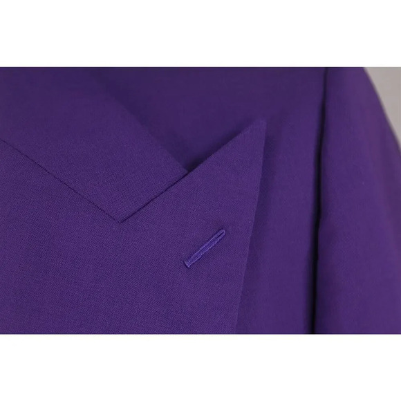 Edward Sexton Bespoke Custom Made for Adam Lambert Purple 3-Piece Suit 42L - Picture 7 of 14